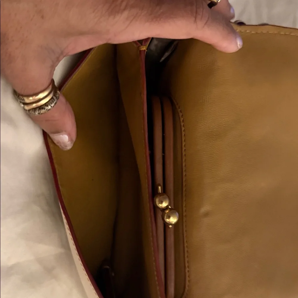 Coach Cream and Gold Floral Crossbody Bag - Picture 5 of 15